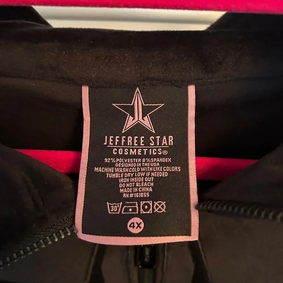 Jeffree Star Black Velour Jacket with Star Design NWOT - Picture 5 of 7